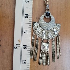 Gold and silver tone Bohemian Goddess medallion necklace